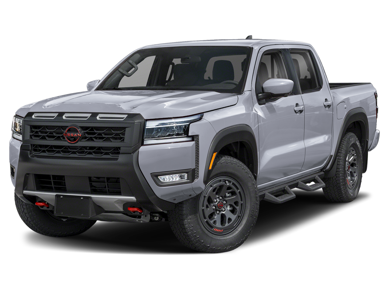 2026 Nissan Frontier Crew Cab PRO-4X in BOULDER GRAY PE — front three-quarter view